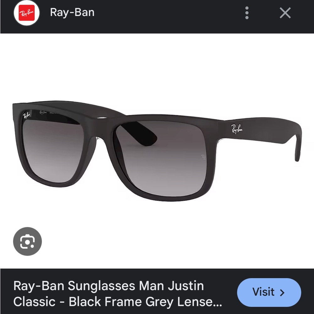 New Ray-Ban matte black Justin sunglasses